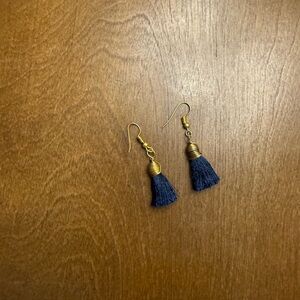 Blue tissel earrings
